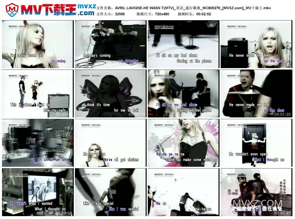 AVRIL LAVIGNE-HE WASN T(MTV)_英语_流行歌曲_MC800276